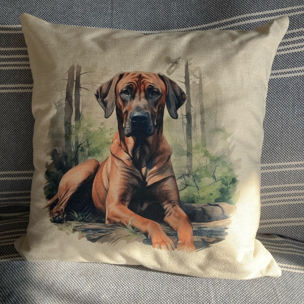 Rhodesian Ridgeback Print Throw Pillow - Picture 2 of 3